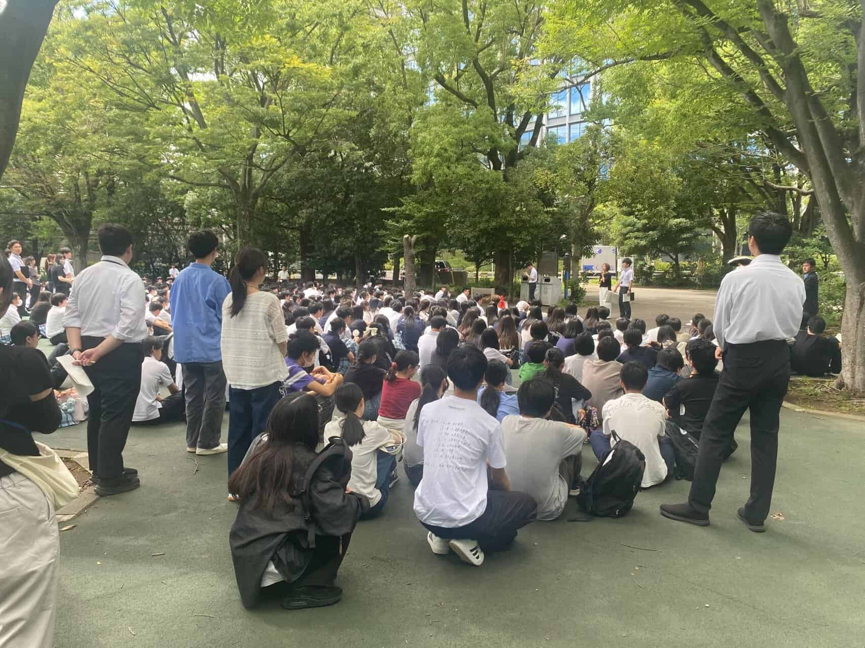 避難訓練】猛暑の中、生徒500名が避難訓練を実施 | クラーク記念国際
